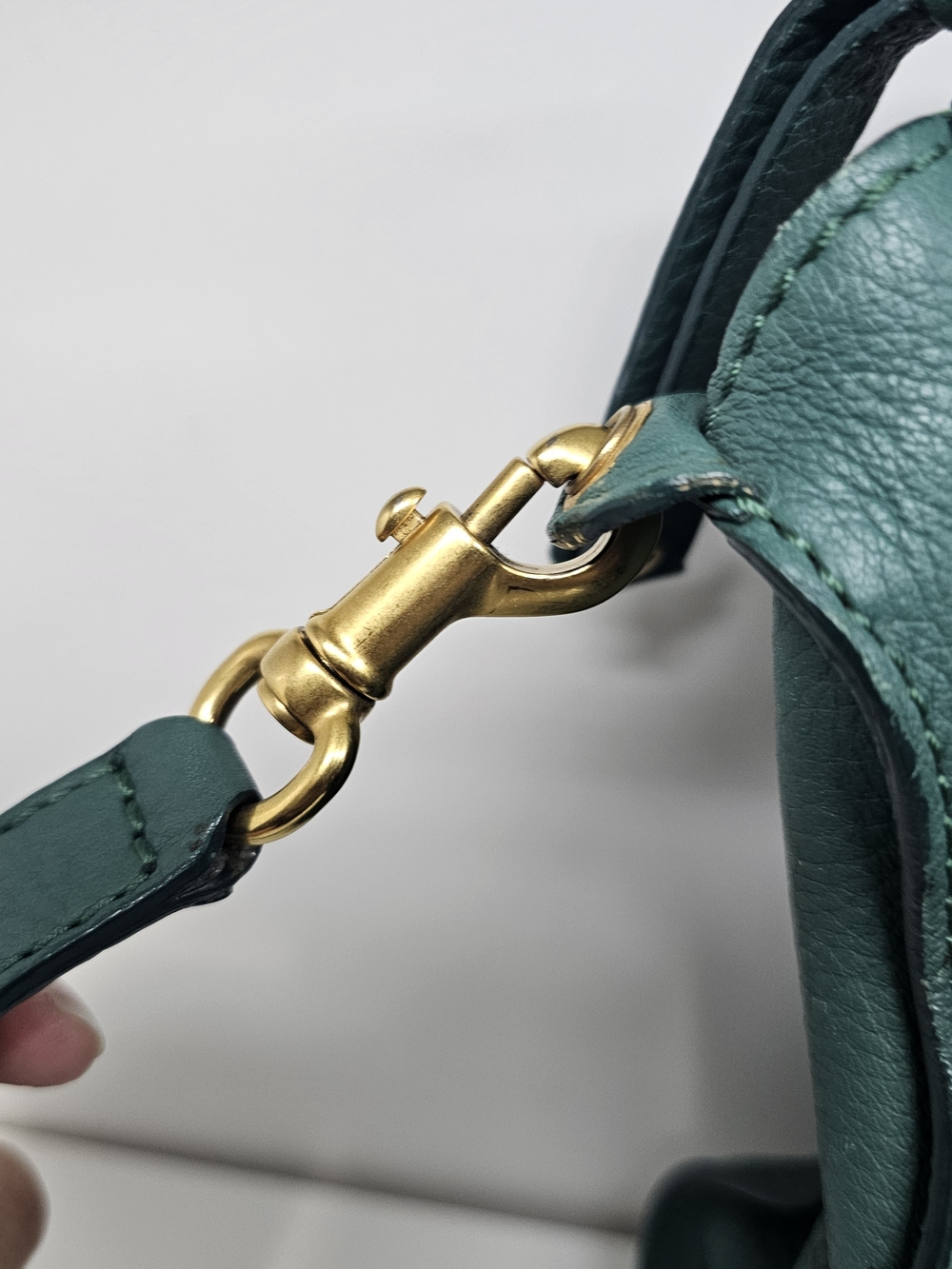 Chloe Marcie Green Leather Shoulder Bag - Picture 5 of 11